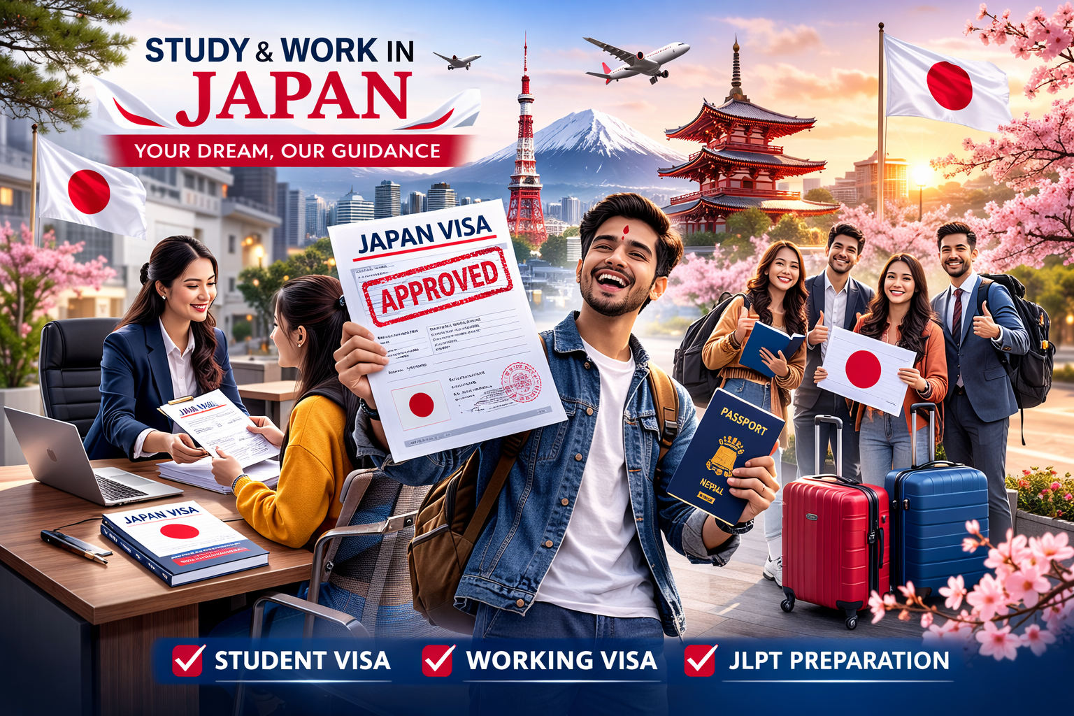 Student with passport